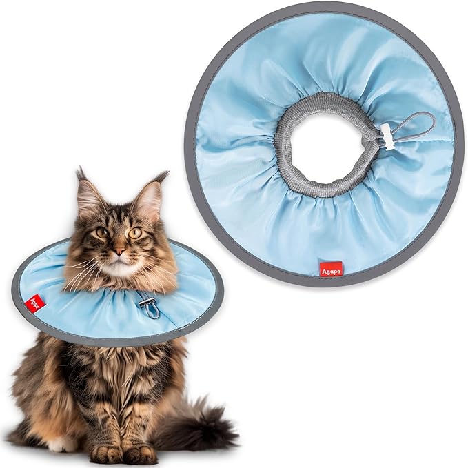 Agape Soft Cat Cone, Comfy Collar to Stop Licking & Scratching, Lightweight Recovery Collar for Cats After Surgery, Adjustable Elizabethan Collar for Neuter Recovery, Waterproof Neck Cones for Cats-PawvioPets