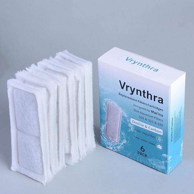 6 Pack of Aquarium Filters for Fish Tank Compatible with Marina Slim S10&S15&20 Replacement Filter Cartridge Activated Carbon bio-Zeolite Fish Tank Cotton Cartridge-PawvioPets