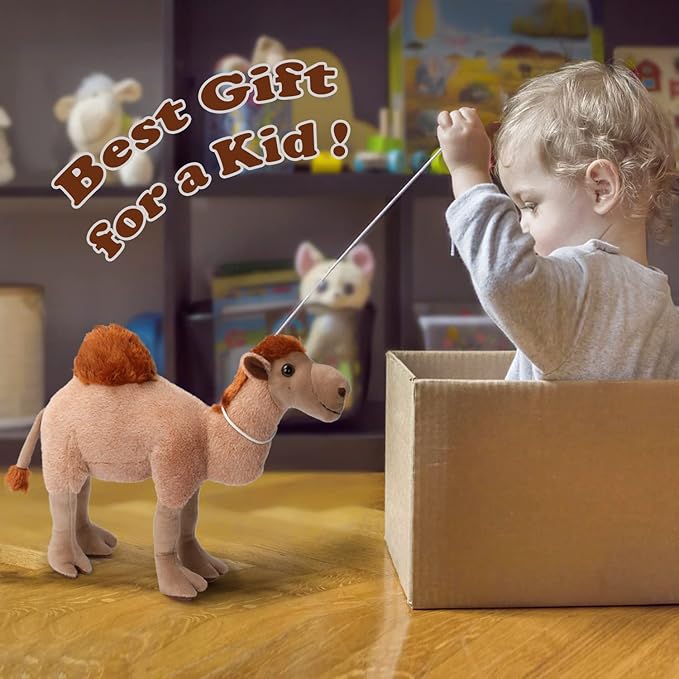 Camel Plush Toy, Stuffed Animal Plushie Doll, Soft Fluffy Like Real Desert Animals Hugging Toy - Present for Every Age & Occasion-PawvioPets