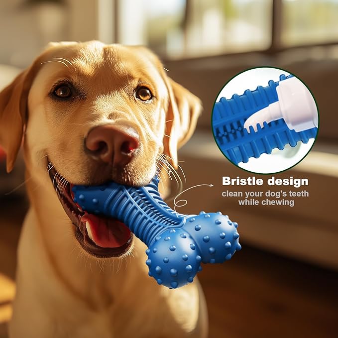 Dog Toys for Aggressive Chewers, Indestructible Chew Toys for Medium Large Dogs,Durable Rubber Dog Bones with Beef Flavor, Tough Dental Toy for Boredom Relief-PawvioPets