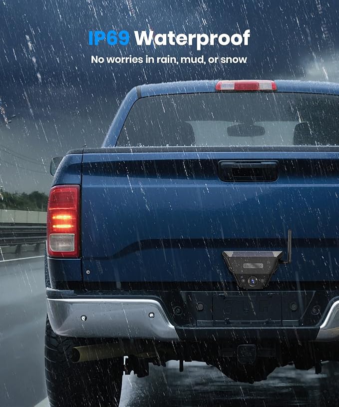 AUTO-VOX Wireless Backup Camera Solar Magnetic: 1-Min DIY Install, 5" 1080P Hd Dual Channel Monitor, Protective Carry Case, Stable Signal, IP69 Waterproof Back Up Systems Camera for Truck,Car,Trailer-PawvioPets