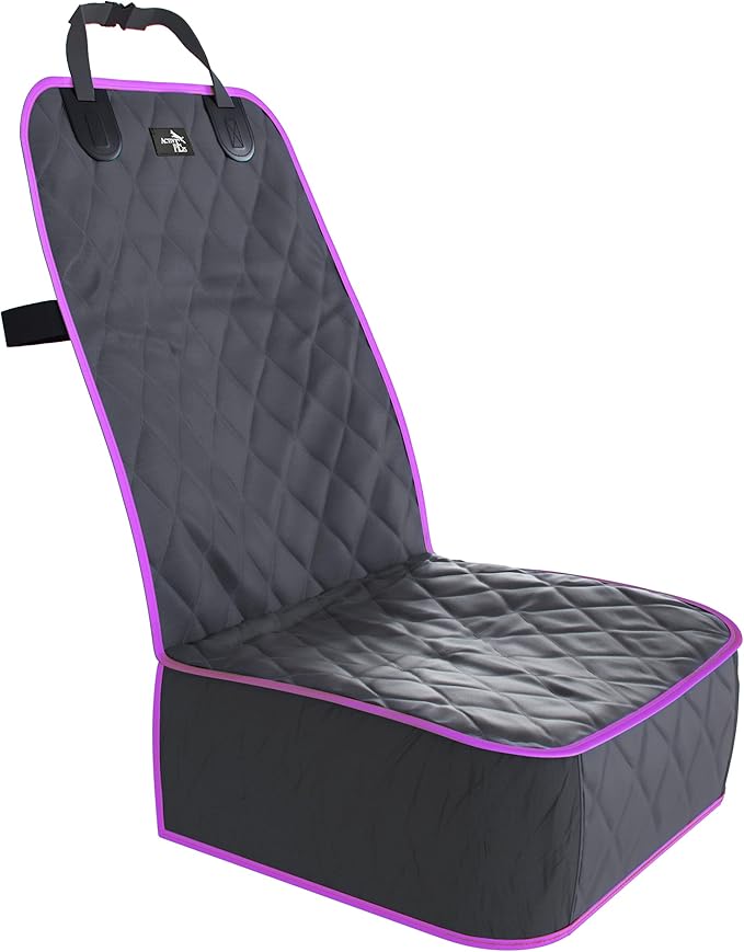 Active Pets Dog Car Seat Cover, Waterproof Front Seat Protector for SUV Truck Sedan, Pet Safety Travel Comfort System with Universal Fit, Pink-PawvioPets