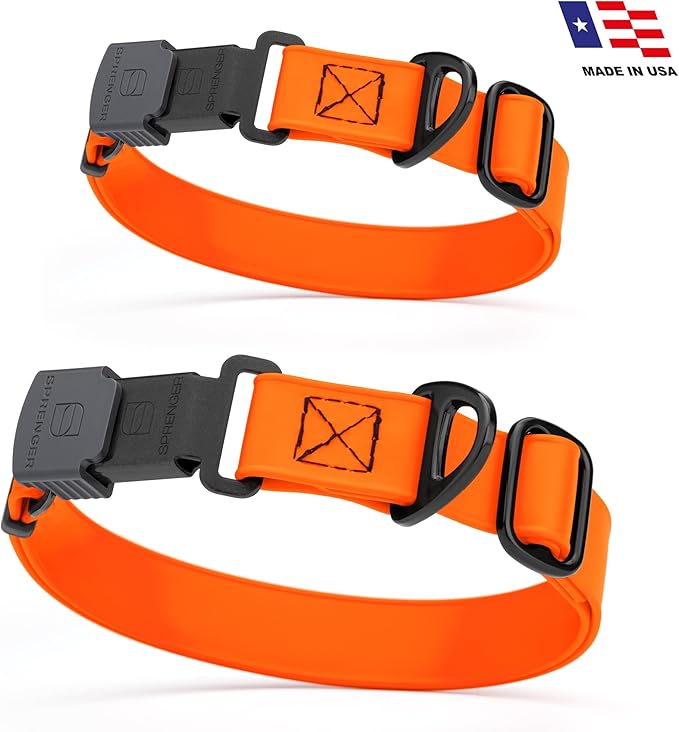 Dogline Biothane Waterproof Dog Collar with Herm Sprenger Stainless Steel Quick Release Buckle – Heavy Duty Tactical Durable Collar for Dogs – Comfortable and Safe Pet Collar, W 1" L 15-25", Orange-PawvioPets