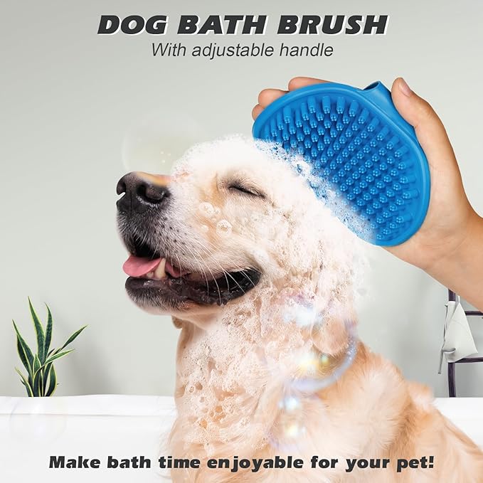 2PCS Pet Grooming Tools - Double-Sided Brush for Shedding and Bathing, Suitable for Short/Long Haired Dogs Cats and Horses, Deshedding Dog Brush, Mane & Tail Combs for Horses - Pet Supplies (Blue)-PawvioPets