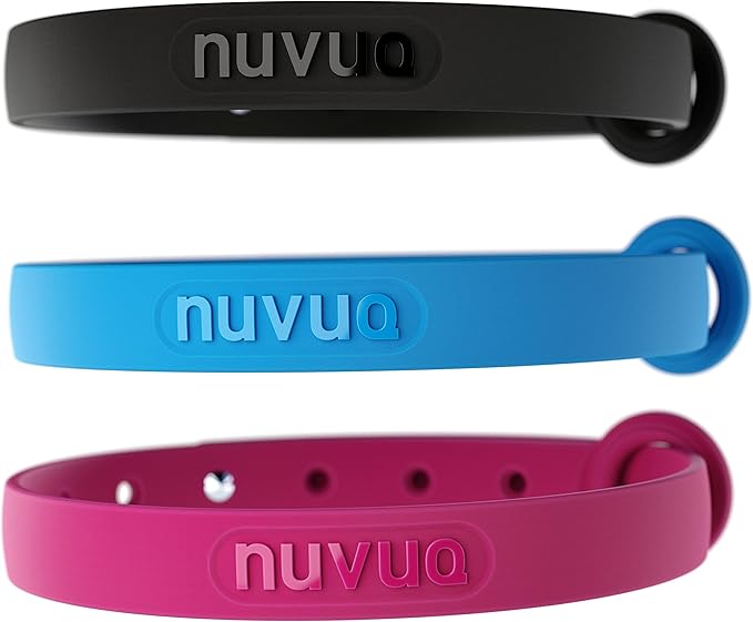3 Pack Breakaway Cat Collar - Soft, Comfortable, and Lightweight Safety Buckle Collar with Name Tag Ring for Outdoor Cats and Sensitive Skin Kittens by Nuvuq (6 ⅞" to 10 ¼", Blue, Pink and Black)-PawvioPets