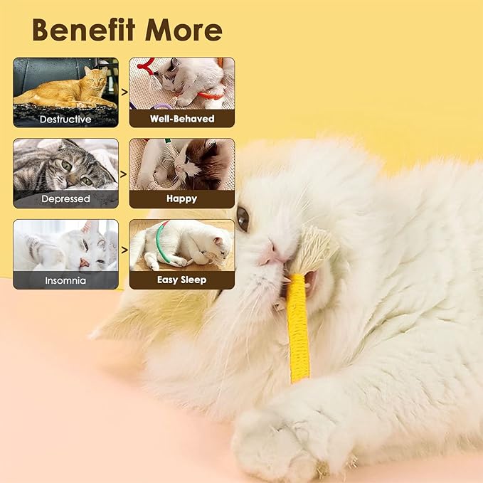 3 PCS Cotton Rope Cat Toys for Indoor Cats, Interactive Cat Rope Toys with Silvervine Fruit for Cats and Kittens, Handmade Pet Chew Toys for Teeth Cleaning-PawvioPets