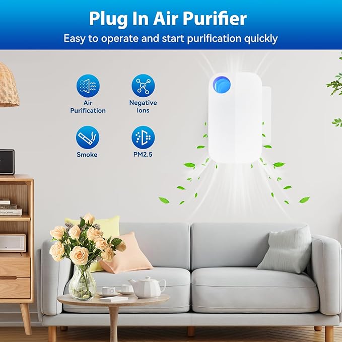 Air Ionizers Negative Ion Air Purifier for Home Portable Air Freshner for Office Living Room,kitchen,Bathroom,Pet Room, Quiet Operation Ionic Air Purifier for Bedroom(4)-PawvioPets