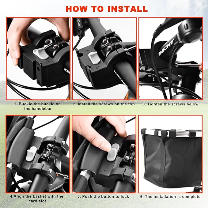 Bike Basket Front Dog Basket for Bike, Bike Baskets for Adult Bikes, Bike Bags for Bicycles, Removable Bicycle Basket, Folding Small Pet Bag for Shopping Camping Cycling-PawvioPets