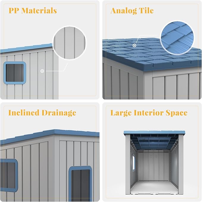 DRATO Dog House Indoor and Outdoor with Weatherproof Roof Removable Floors for Small to Middle Sized Dogs Easy to Assemble-PawvioPets