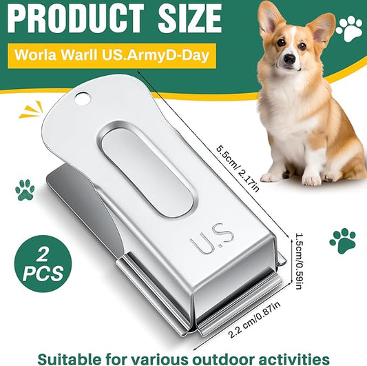 2 Pieces Brass Pet Training Clicker Signaling Cricket Clicker Metal Dog Clicker for Puppy Cats Trainer Pet Owners (Silver)-PawvioPets