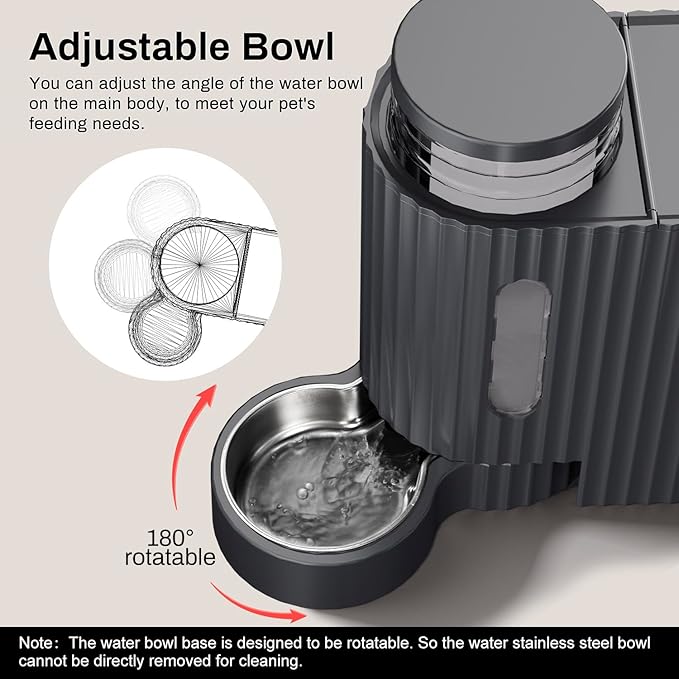 Gardner Pet Automatic Gravity Cat Food Feeder and Water Dispenser Stainless Steel Two-in-One Set Large Capacity Dispenser for Medium, Large Dogs, Puppies, Kittens, Rabbits-(1.6 Gallons x 2)-PawvioPets