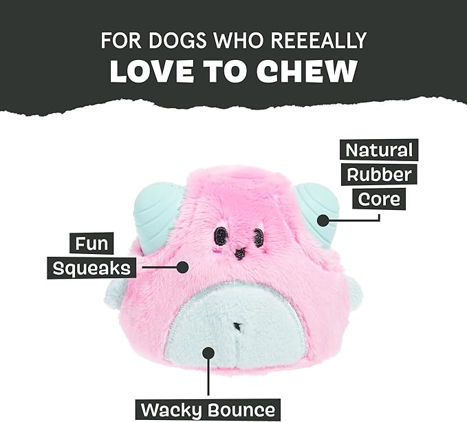 Barkbox Lover Beast Dog Toy for Aggressive Chewers | 2-in-1 Plush & Rubber Dog Toy with Squeaker | Puppy Essentials & Dog Toys to Keep Them Busy-PawvioPets