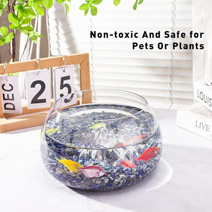 Crystals Chips Bulk Crushed Quartz Lapis Lazuli Stones 0.5 Lb/230g, Natural Irregular Shaped Healing Gravels Pebbles Decorative Stones for Fish Tank||Vase Filler|Succulent Plants Decor-PawvioPets