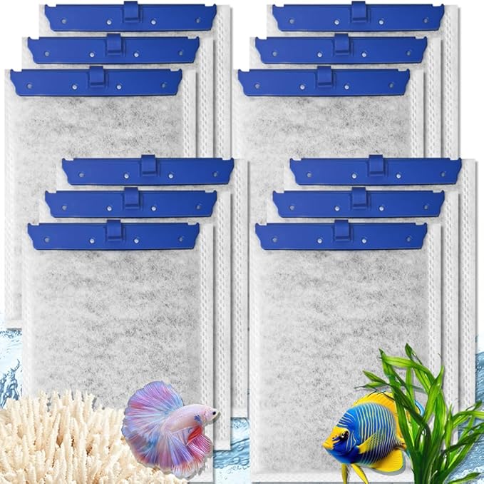 12 Pack Large Fish Tank Filter Cartridges Compatible with Tetra Whisper Bio-Bag Filters, Turtle Tank Filter Replacement for Whisper 20i, 40i / IQ20, 30, 45, 60 / PF20, 30, 40, 60 & ReptoFilter-PawvioPets