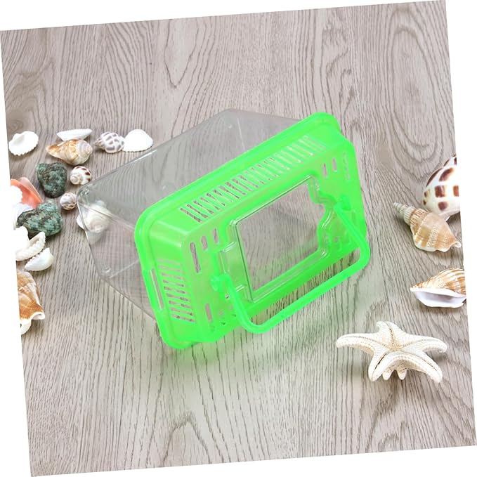 Betta Fish Tank LED Fish Tank Plastic Aquarium Gallon Fish Bowl Small Betta Tank Fish Box with Portable Goldfish Bowl Frog Suite Travel Green Portable Fish Tank Travel-PawvioPets