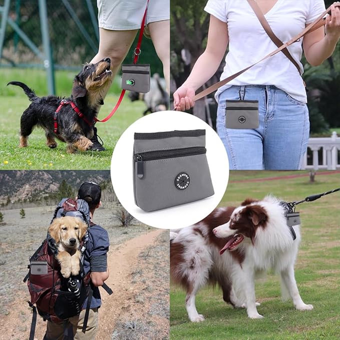 COOWONE Dog Treat Pouch with Pet Training Clicker, Detachable Dog Puppy Training Treat Bag, 900D Oxford Cloth Magnetic Closure Small Dog Poop Bag Holder for Travel or Outdoor Use-PawvioPets