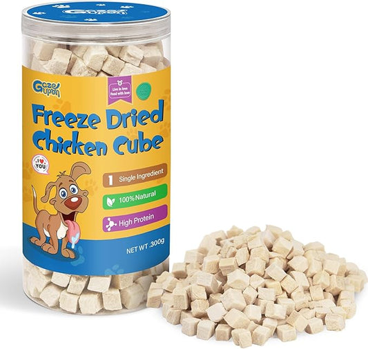 gazeupon Freeze Dried Chicken Treats for Dogs & Cats, Single Ingredient Natural and Healthy Training Treats & Food Topper, High Protein Dog Snacks,10.58 oz-PawvioPets