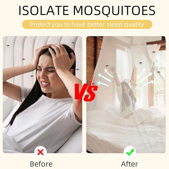 4 Corners Mosquito Net for Mosquiteros para Camas Bed Canopies Netting Bed Drapes Rectangular Mosquito Mesh for Camping Home Outdoor Travel (White,L75 X W59 X H67 Inch,Opening)-PawvioPets