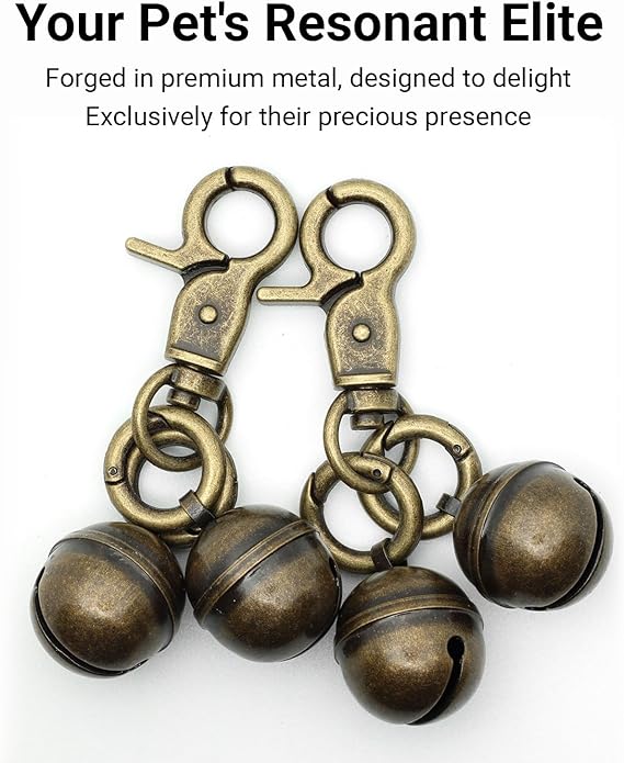 Copper Bells for Dog Collars with Snap Clips - Made of Pure Copper for Dogs/Cat - Clear Sound & No Rust - Save Birds Wildlife, Know Where Your Pet Christmas Sounds-PawvioPets