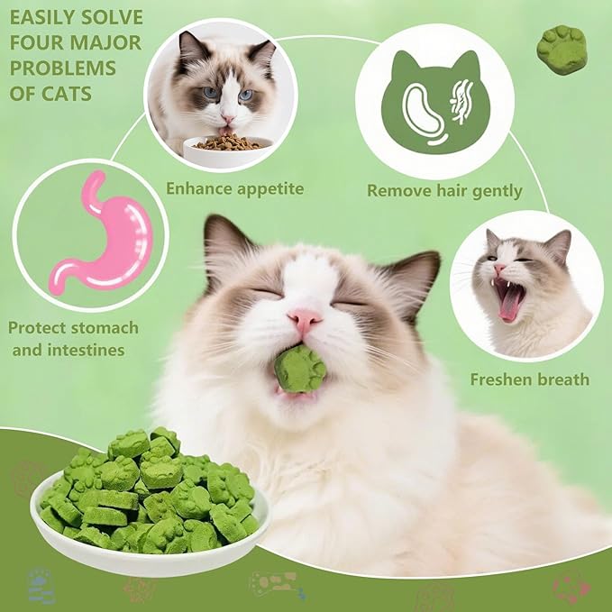 Cat Grass for Indoor Cat, 4.5 oz Cat Grass Teething Sticks, Natural Cat Dental Care Treat, Edible Snack for Teeth Cleaning and Hairball Removal-PawvioPets