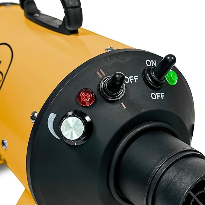 Flying Pig High Velocity Dog Pet Grooming Dryer w/Heater (Flying One, Yellow w/Black Logo)-PawvioPets