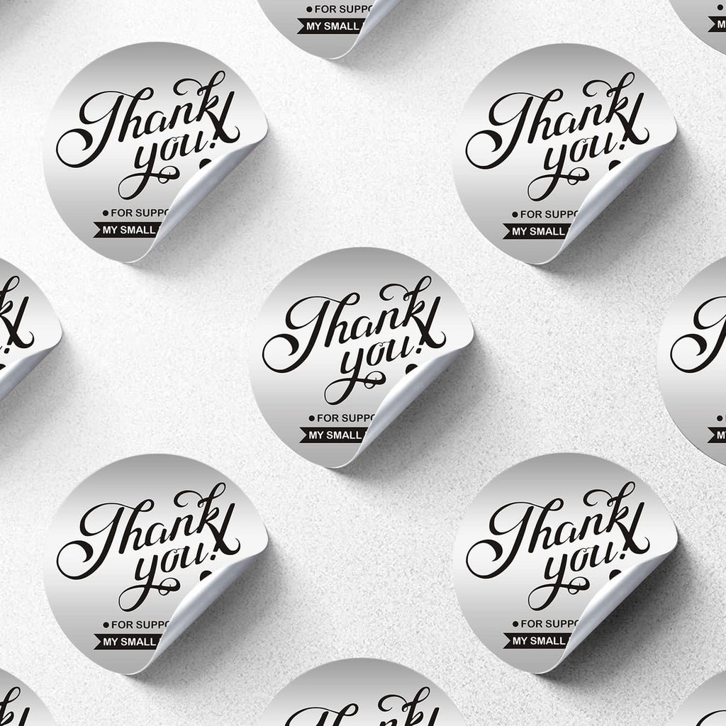 Custom Logo Stickers for Business, Personalised Logo Labels - Any Shape, Waterproof, Glossy (Silver Matte)