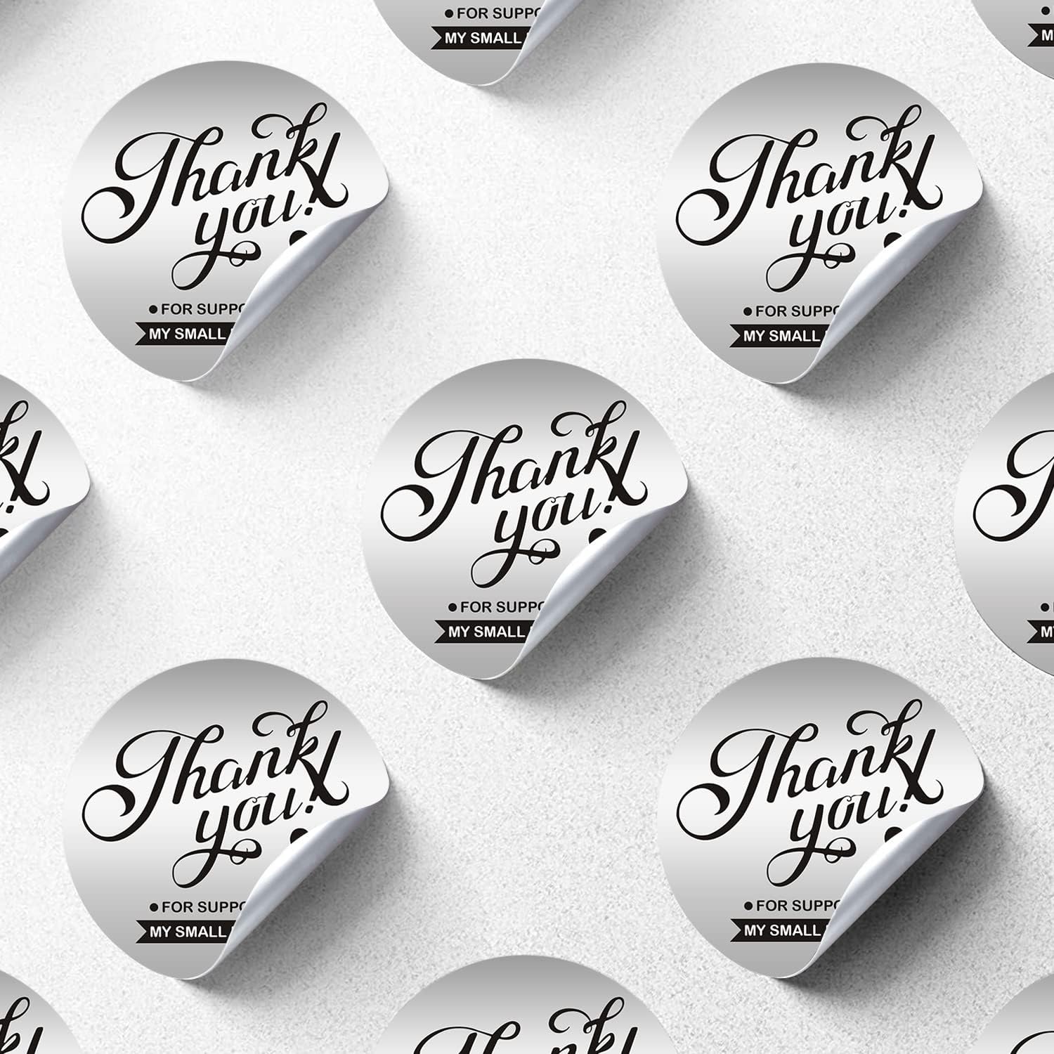 Custom Logo Stickers for Business, Personalised Logo Labels - Any Shape, Waterproof, Glossy (Silver Matte)