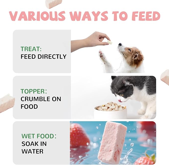 Freeze Dried Sheep Milk Yogurt Flavor with Strawberry,Gentle Sheep Milk Dog Treats for Sensitive Stomachs Puppies, 2.8 oz-PawvioPets