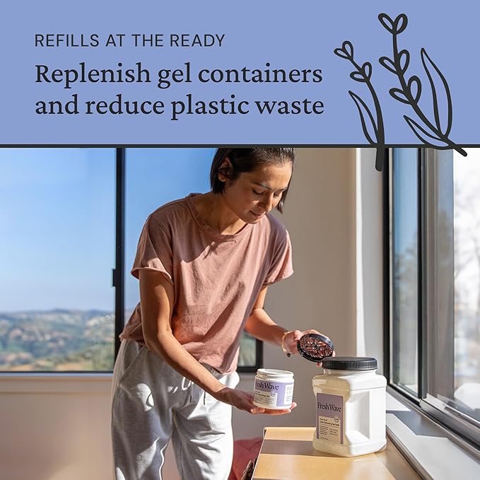 Fresh Wave Lavender Odor Removing Gel Refill, 63 oz. - Safer Odor Absorbers for Home, Natural Plant-Based Odor Eliminator, Every 15 oz. lasts 30-60 Days, For Cooking, Trash & Pets-PawvioPets