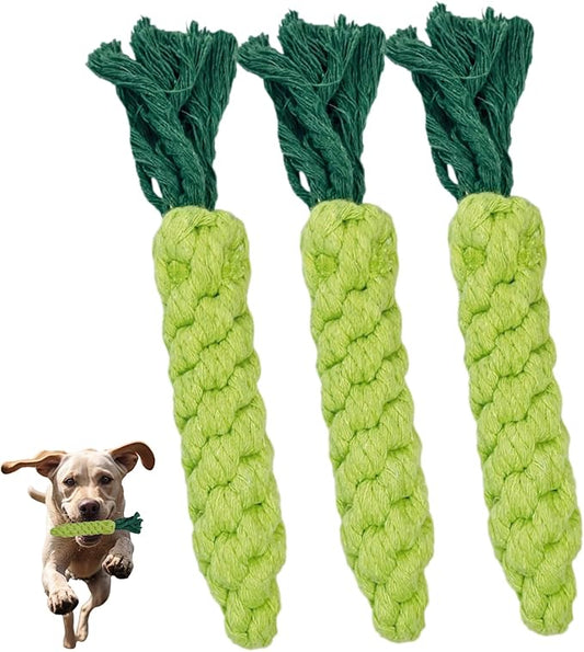 3PCS Green Woven Pet Chew Set, Dog Chew Accessories, Cat Interactive Chews, Safe & Durable Braided Chews for Dogs, Cats & More Pets-PawvioPets