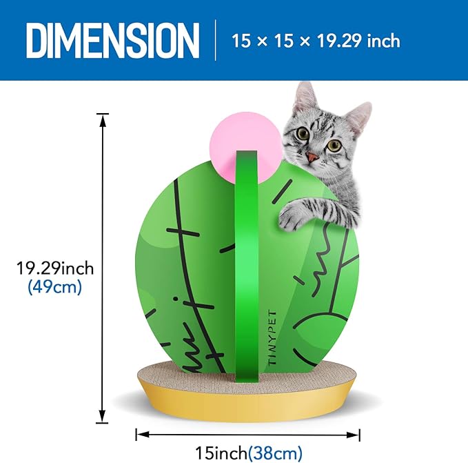 Cat Condo Scratcher Post Cardboard, Cactus Shape Cat Scratching House Bed Furniture Protector, Green Colour-PawvioPets