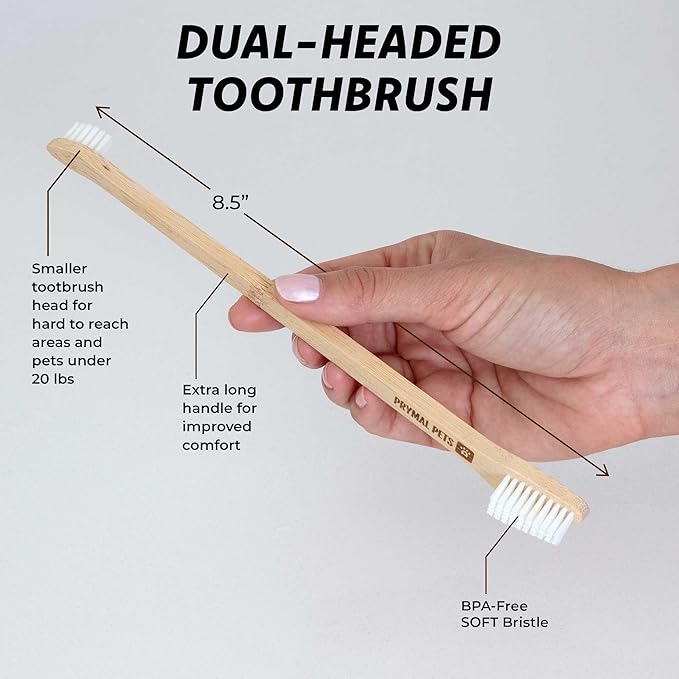 Dog Toothbrush I 4-Pack Two Sided Bamboo Toothbrush for Small and Large Dogs & Cats I Soft Bristles Gentle for Easy Dog Teeth Brushing & Dental Care-PawvioPets