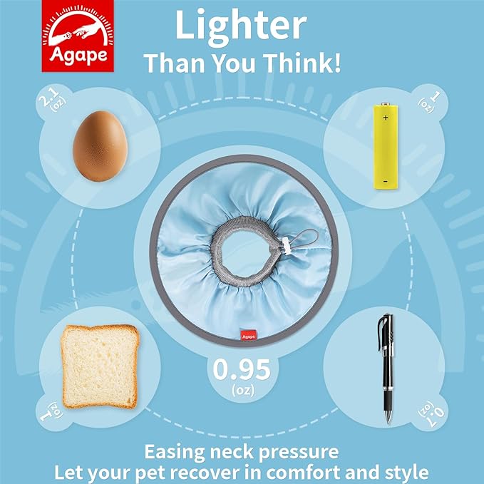 Agape Soft Cat Cone, Lightweight Recovery Collar for Cats to Stop Licking and Scratching After Surgery, Comfy Kitten Cone for Wound Care, Cute E Collar Alternative for Small, Medium, and Large Cats-PawvioPets