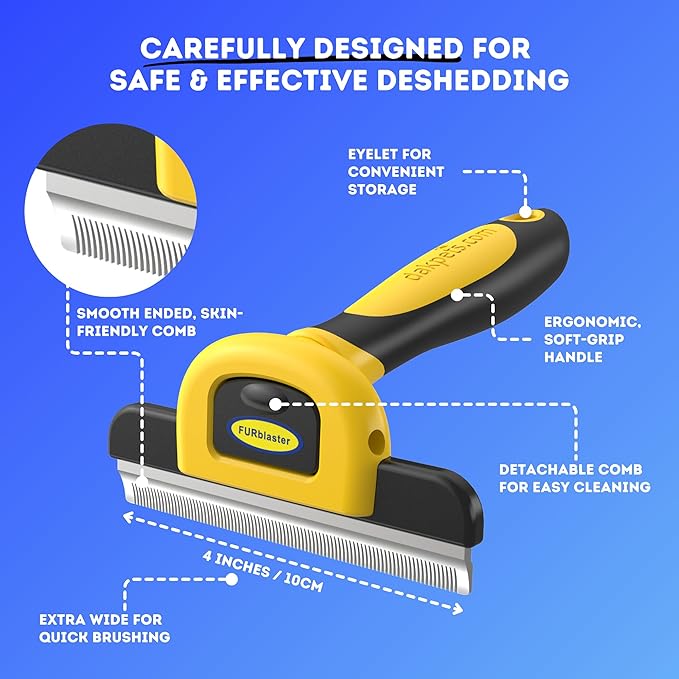 DakPets Stainless Steel Deshedding and Dematting Tool | Professional Pet Grooming Fur Brush for Cats and Dogs Hair Removal-PawvioPets