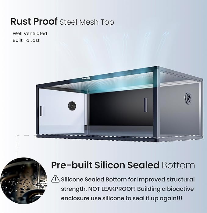 85 Gallon Reptile Tank, Front Opening Snake Tank for Easy Maintenance, Reptile Enclosure with Top Screen Ventilation 48''x24''x18''-PawvioPets