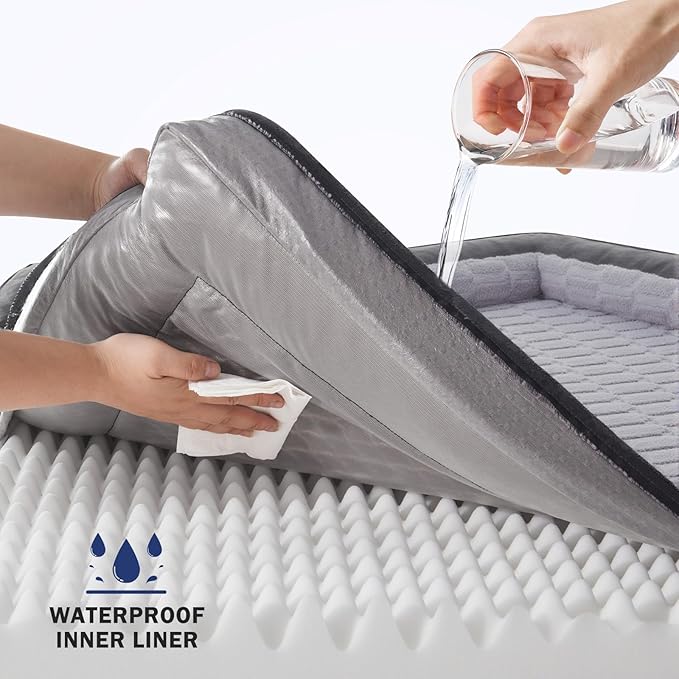 FURTIME Orthopedic Dog Bed for Extra Large Dogs - XL Waterproof Dog Sofa Bed, Ultra Comfy Supportive Foam Pet Bed with Removable Washable Cover, Jumbo Dog Bed with Nonskid Bottom-PawvioPets