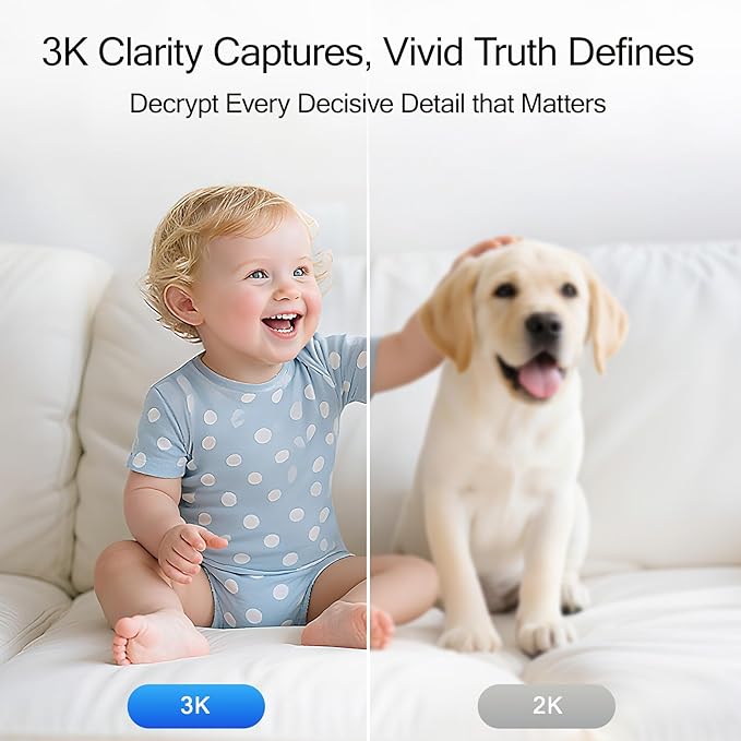 5G Security Camera Indoor, 3K Pet/Dog Camera with Speaker/Phone App, PTZ WiFi Baby Monitor Cameras for Home Security, 0-Glow Night Vision 2-Way Talk, AI Tracking Facial Recognition Time Lapse-PawvioPets