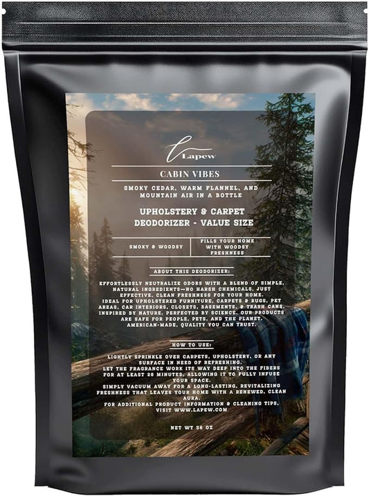 Cabin Vibes Carpet Freshener Powder Refill 36 oz | Powerful Odor Eliminator for Home | Upholstery Deodorizer | Carpet Deodorizer | Pet Urine | Cat Litter Box-PawvioPets