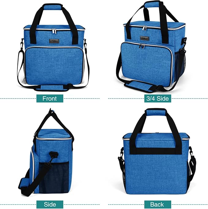 BAGLHER Dog Travel Bag, Pet Travel Bag (ALL Pet Travel Supplies), With 2 Pet Food Containers and 2 Collapsible Silicone Bowls; Essential Kits for Pet Travel Blue-PawvioPets