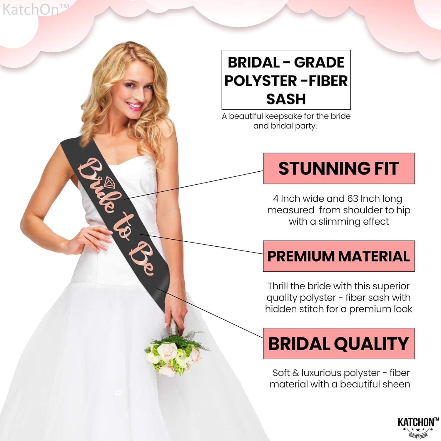 KatchOn, Rose Gold Bride To Be Sash and Bride Headband - Pack of 2 | Bachelorette Sash for Bachelorette Party Decorations