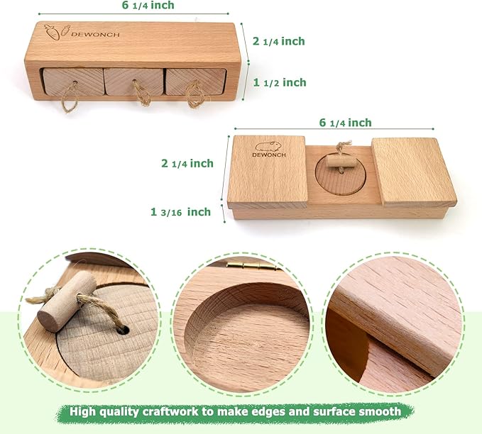 Dewonch Small Animals Hide Treats Foraging Puzzle Toys, Pet Interactive Snuffle Logic Game for Mental Enrichment,for Guinea Pigs,Rabbits,Chinchillas-PawvioPets