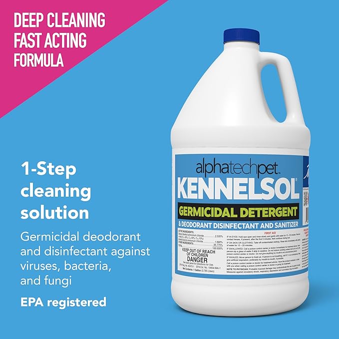 ATP KennelSol 1-Step Kennel Cleaner - 1 Gallon Liquid Disinfectant, Effective Against Bacteria and Viruses, Deodorizer Wintergreen Scent by Alpha Tech Pet-PawvioPets