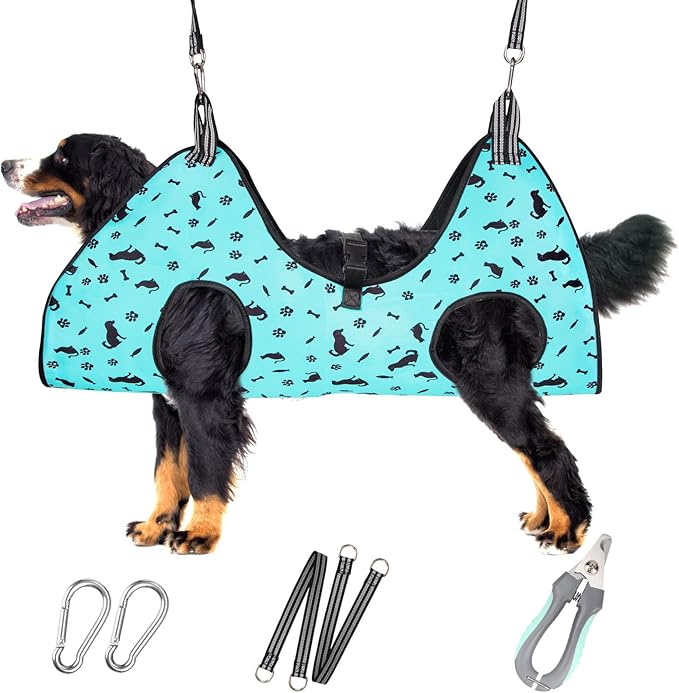 Dog Grooming Hammock - Pet Harness for Grooming Nail Trimming (XXL 120lb), Dog Sling for Nail Clipping, Dog Hanging Holder for Cutting Nail with Nail Clippers-PawvioPets
