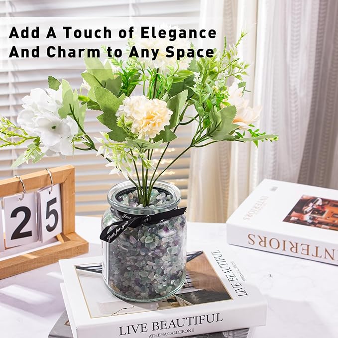 14 Oz Fluorite Aquarium Gravel Rocks Crystal Chips Stones, Natural Tumbled Healing Crystal Chips Bulk Polished Crushed Stones Pebbles for Vase Fillers, Aquarium and Home Decoration, 5-7mm-PawvioPets