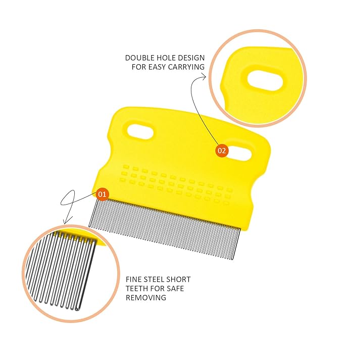 6 Pieces Pet Lice Combs Dog Grooming Flea Cat Tear Stain Comb for Removal Dandruff, Hair Stain, Nit(Pink, Green, Purple, Yellow)-PawvioPets