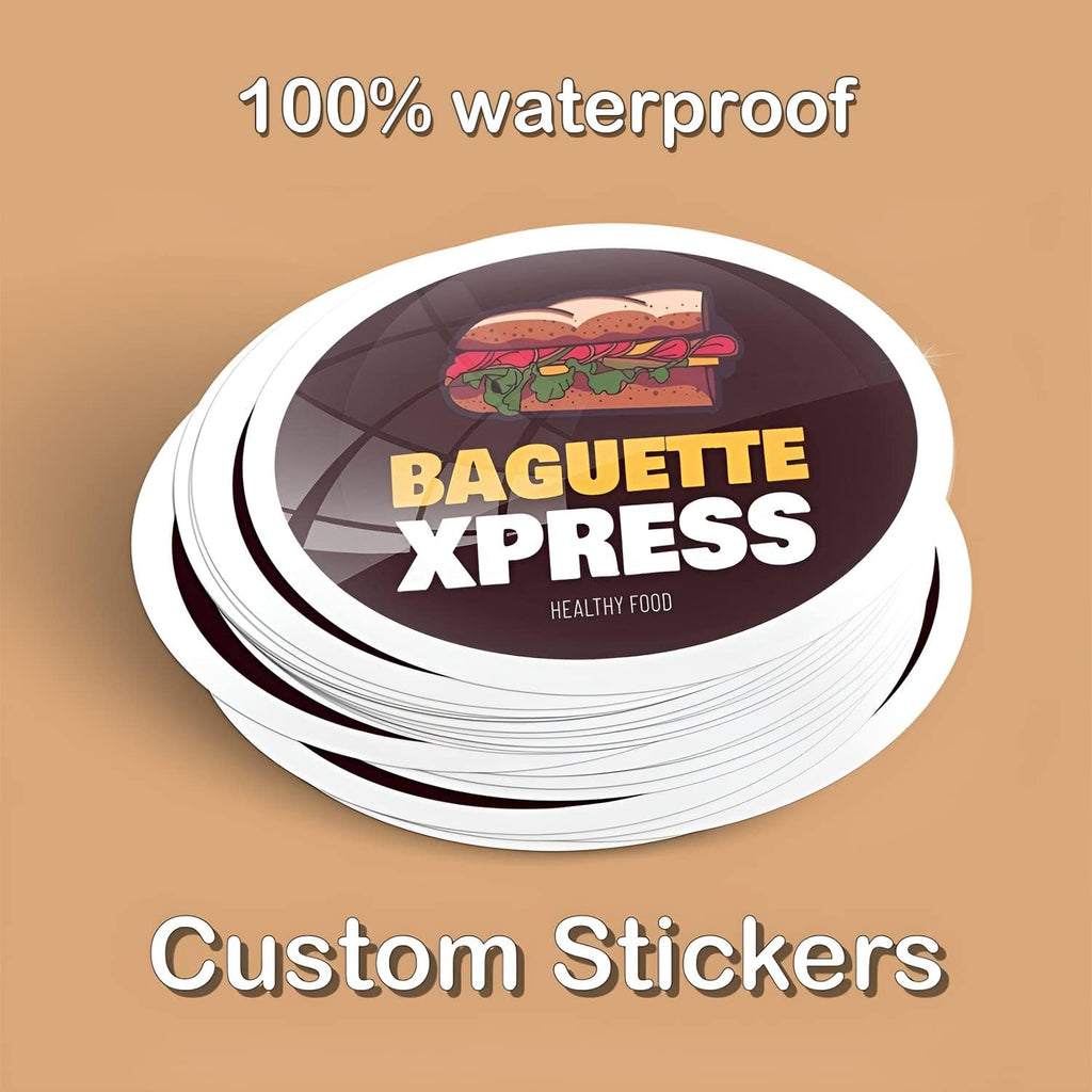 Custom Logo Stickers for Business, Personalised Logo Labels - Any Shape, Waterproof Vinyl Glossy Stickers for Branding & Packaging