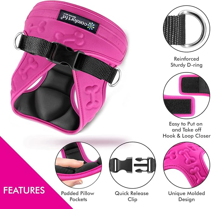 Comfort fit All Weather Step-in Dog Harness - Adjustable Small Dog Harness Medium Sized Dogs - Soft Padded Easy Walk Dog Vest Harnesses-PawvioPets