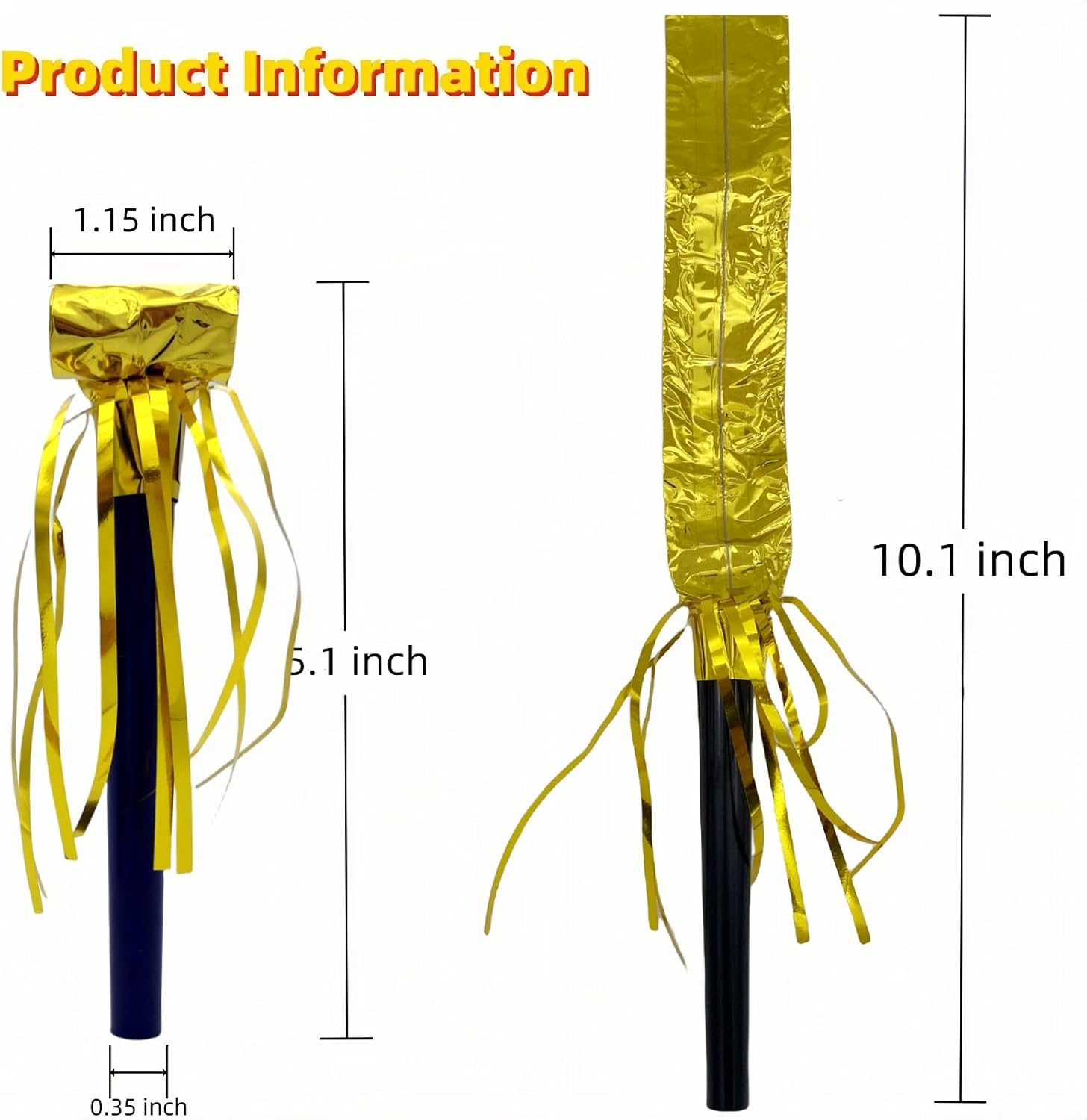 48 Pieces Party Squawkers Christmas Party Blowers Noise Makers for New Year Party Favor Supplies, Silver, Gold