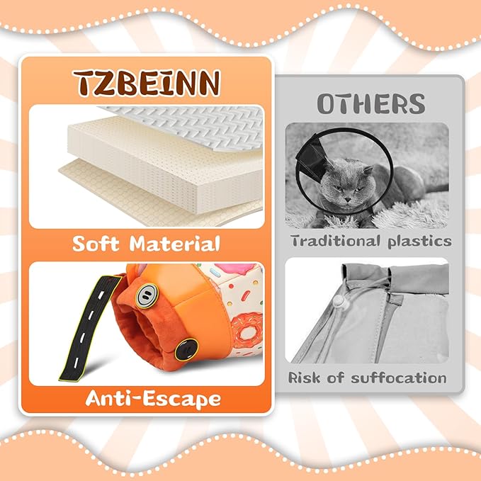 Cat Cone Collar Soft for Wound Healing, Foldable Neck Recovery Cone Anti Licking, Small Adjustable Surgery Cat Head Cone Alternative for Kittens(Size: M)-PawvioPets