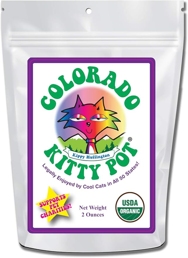Colorado Kitty Pot Organic Catnip in Food-Grade, 5.5 x 8" Gusseted Bag with Hang Hole, 2.0 oz-PawvioPets